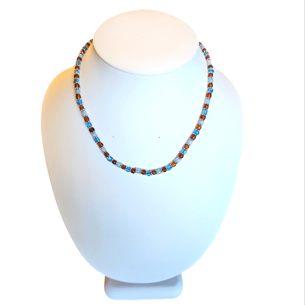 Vintage Multigemstone Beaded Choker Necklace.